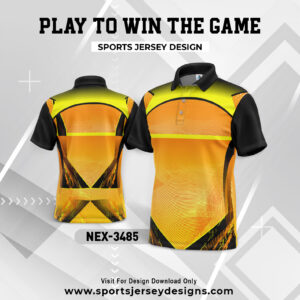 NEX-3485 ORANGE AND BLACK GRADIENT SPORTSWEAR SUBLIMATION JERSEY DESIGN
