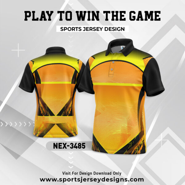 NEX-3485 ORANGE AND BLACK GRADIENT SPORTSWEAR SUBLIMATION JERSEY DESIGN