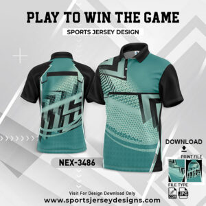 NEX-3486 RAMA GREEN AND BLACK GRADIENT SPORTSWEAR SUBLIMATION JERSEY DESIGN