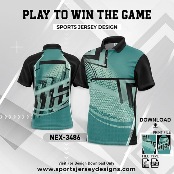 NEX-3486 RAMA GREEN AND BLACK GRADIENT SPORTSWEAR SUBLIMATION JERSEY DESIGN