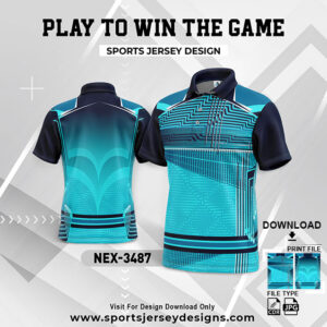 NEX-3487 BLUE AND NAVY BLUE GRADIENT SPORTSWEAR SUBLIMATION JERSEY DESIGN