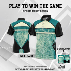 NEX-3488 BOTTLE GREEN AND BLACK GRADIENT SPORTSWEAR SUBLIMATION JERSEY DESIGN