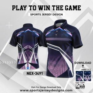 NEX-3491 PINK AND NAVY BLUE GRADIENT SPORTSWEAR SUBLIMATION JERSEY DESIGN