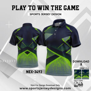 NEX-3493 GREEN AND NAVY BLUE GRADIENT SPORTSWEAR SUBLIMATION JERSEY DESIGN