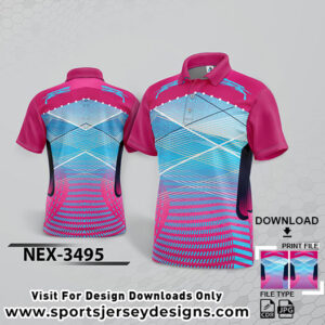 NEX-3495 PINK AND BLUE GRADIENT SPORTSWEAR SUBLIMATION JERSEY DESIGN