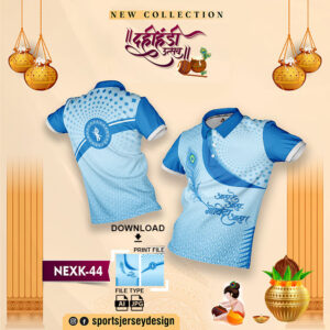 NEXK-44 Dahi Handi Festival Jersey Design In Blue And Sky Blue Color