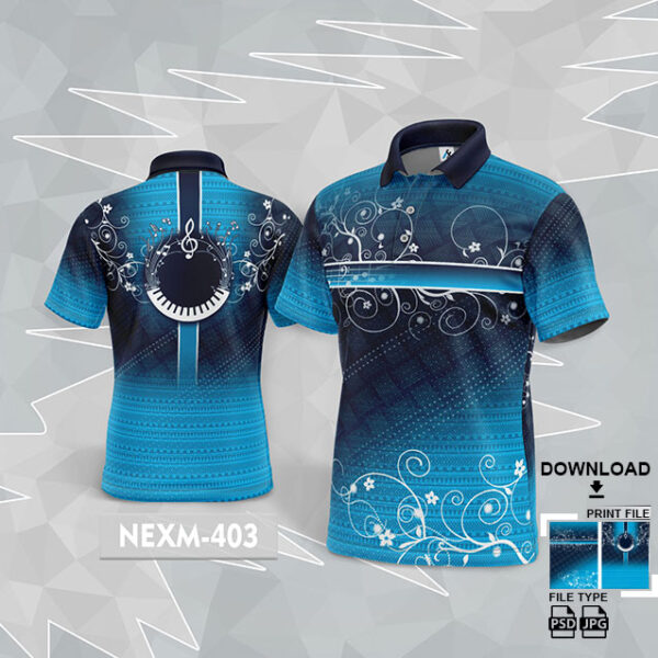 NEXM-403 MUSICAL BANJO GROUP SUBLIMATION JERSEY DESIGN IN  BLUE AND NAVY BLUE COLOR