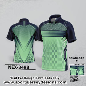 NEX-3498 PISTA GREEN AND NAVY BLUE GRADIENT SPORTSWEAR SUBLIMATION JERSEY DESIGN