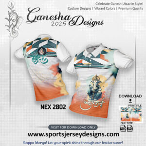 NEX 2802 Ganesha Festival Design for Sublimation Print: White Color