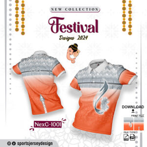 NEXG-1001 Ganesha Festival Design for Sublimation Print: Light Grey And Grey Color