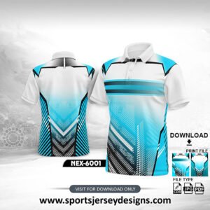 NEX-6001 - GRADIENT BLUE AND WHITE SPORTSWEAR SUBLIMATION JERSEY DESIGN