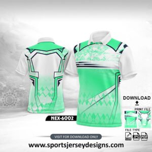 NEX-6002 - GRADIENT GREEN AND WHITE SPORTSWEAR SUBLIMATION JERSEY DESIGN
