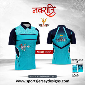 NEXD-3001 Navaratri Festival Design for Sublimation Print With The Combination Of Firozi And Navy Blue Color