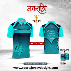 NEXD-3006 Navaratri Festival Design for Sublimation Print With The Combination Of Firozi And Navy Blue Color