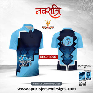 NEXD-3007 Navaratri Festival Design for Sublimation Print With The Combination Of Sky Blue And Navy Blue Color