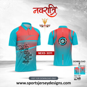 NEXD-3011 Navaratri Festival Design for Sublimation Print With The Combination Of Firozi And Peach Color