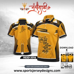 NEXD-3016-Navaratri Festival Design for Sublimation Print With The Combination Of Yellow , White And Black