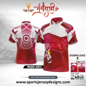 NEXD-3017-Navaratri Festival Design for Sublimation Print With The Combination Of Pink , Red And White