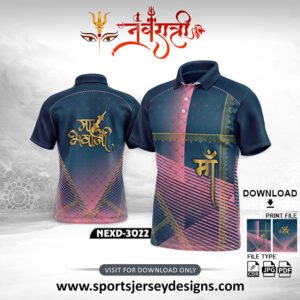 NEXD-3022-Navaratri Festival Design for Sublimation Print With The Combination Of  Pink And Navy Blue