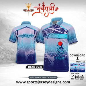 NEXD-3023-Navaratri Festival Design for Sublimation Print With The Combination Of Firozi Blue And Gradient Navy Blue