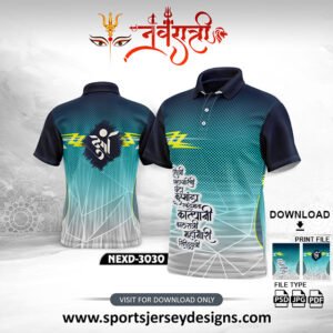 NEXD-3030-Navaratri Festival Design for Sublimation Print With The Combination Of Gradient Blue And Navy Blue