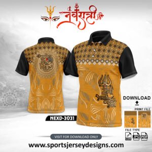 NEXD-3031-Navaratri Festival Design for Sublimation Print With The Combination Of Gold Yellow And Black