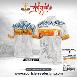 NEXD-3117-Navaratri Festival Design for Sublimation Print With The Combination Of White And Orange