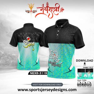 NEXD-3119 Navaratri Festival Design for Sublimation Print With The Combination Of Sea Green And Black