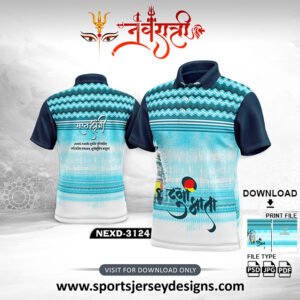 NEXD-3124 Navaratri Festival Design for Sublimation Print With The Combination Of Airforce And White