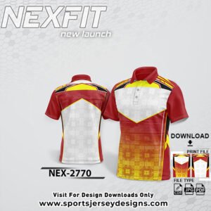 NEX-2770 - RED,YELLOW,WHITE AND BLACK SPORTSWEAR SUBLIMATION JERSEY DESIGN