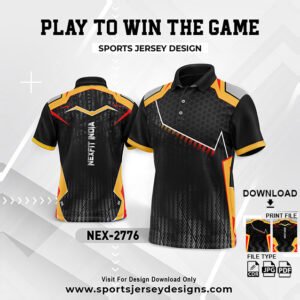 NEX-2776-BLACK,YELLOW AND RED SPORTSWEAR SUBLIMATION JERSEY DESIGN