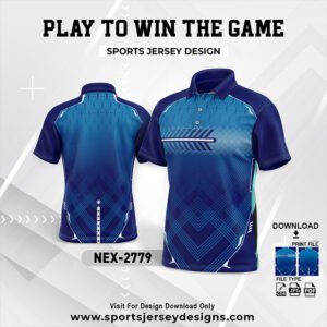 NEX-2779- GRADIENT NAVY BLUE AND LIGHT PATTERN SPORTSWEAR SUBLIMATION JERSEY DESIGN