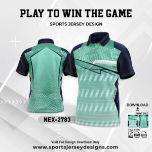 NEX-2783-GREEN,WHITE AND NAVY BLUE SPORTSWEAR SUBLIMATION JERSEY DESIGN