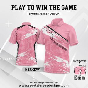 NEX-2791-BABY PINK AND WHITE SPORTSWEAR SUBLIMATION JERSEY DESIGN