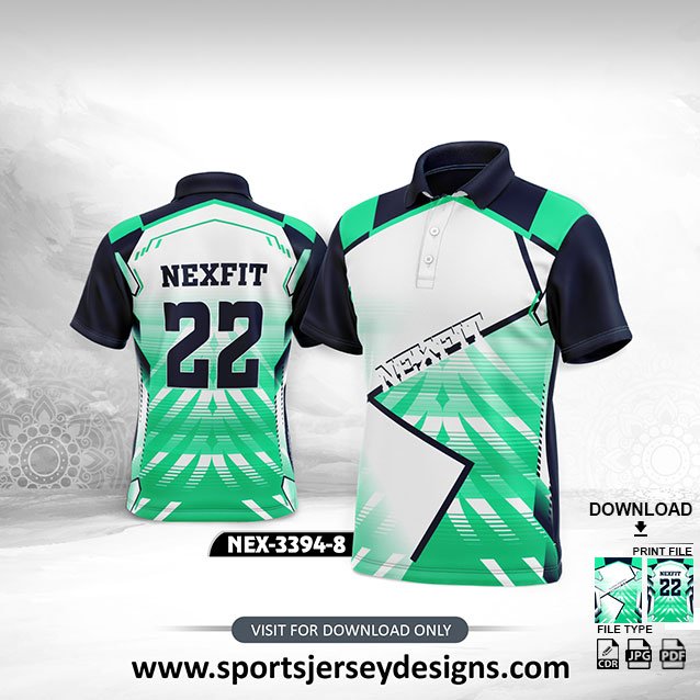 NEX-3394-8-GREEN AND WHITE SPORTSWEAR SUBLIMATION JERSEY DESIGN