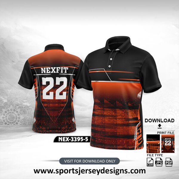 NEX-3395-5-ORANGE AND BLACK SPORTSWEAR SUBLIMATION JERSEY DESIGN