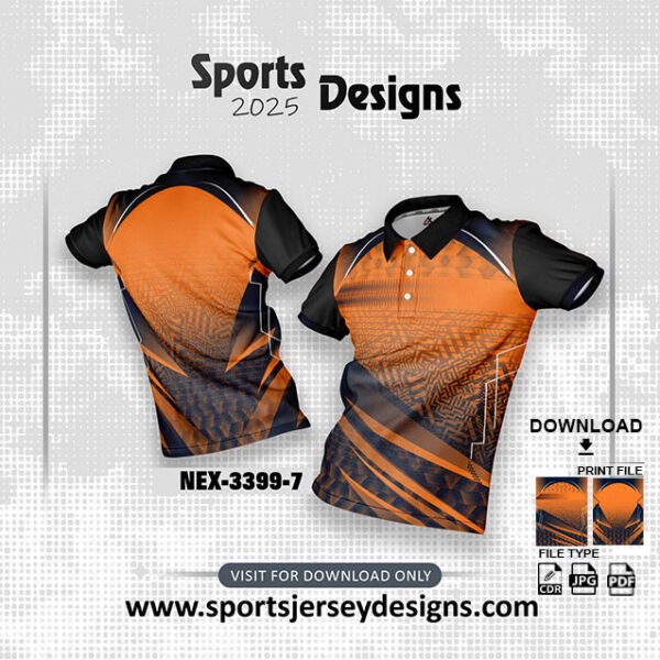 NEX-3399-7-ORANGE AND BLACK SPORTSWEAR SUBLIMATION JERSEY DESIGN