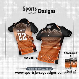 NEX-3411-6-ORANGE AND BLACK SPORTSWEAR SUBLIMATION JERSEY DESIGN