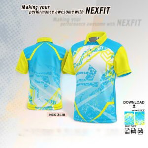NEX-3418-FIROZI BLUE AND LEMON YELLOW SPORTSWEAR SUBLIMATION JERSEY DESIGN