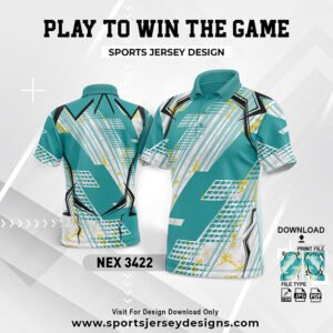 NEX-3422- GREEN,WHITE AND BLACK SPORTSWEAR SUBLIMATION JERSEY DESIGN