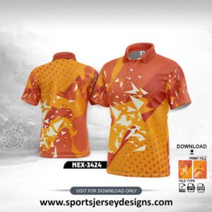 NEX-3424- ORANGE AND WHITE SPORTSWEAR SUBLIMATION JERSEY DESIGN