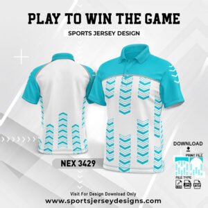 NEX-3429-BLUE AND WHITE SPORTSWEAR SUBLIMATION JERSEY DESIGN