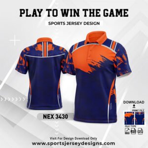 NEX-3430-ORANGE AND ROYAL BLUE SPORTSWEAR SUBLIMATION JERSEY DESIGN