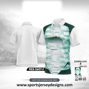 NEX-3607-F-GREEN AND WHITE SPORTSWEAR SUBLIMATION JERSEY DESIGN