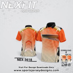 NEX-3618-ORANGE AND BLACK SPORTSWEAR SUBLIMATION JERSEY DESIGN
