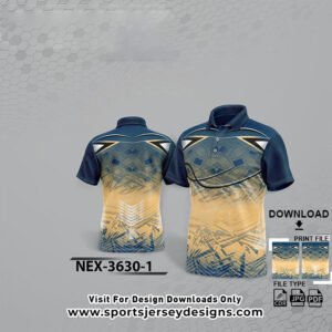 NEX-3630-1 - GRADIENT GOLD YELLOW AND NAVY BLUE SPORTSWEAR SUBLIMATION JERSEY DESIGN