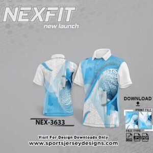 NEX-3633-BLUE AND WHITE SPORTSWEAR SUBLIMATION JERSEY DESIGN