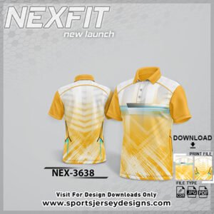 NEX-3638-YELLOW AND WHITE SPORTSWEAR SUBLIMATION JERSEY DESIGN