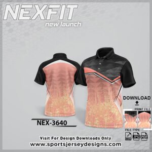 NEX-3640-PINK AND BLACK SPORTSWEAR SUBLIMATION JERSEY DESIGN