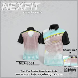 NEX-3651-SOFT BEIGE,MINT GREEN AND BLACK SPORTSWEAR SUBLIMATION JERSEY DESIGN